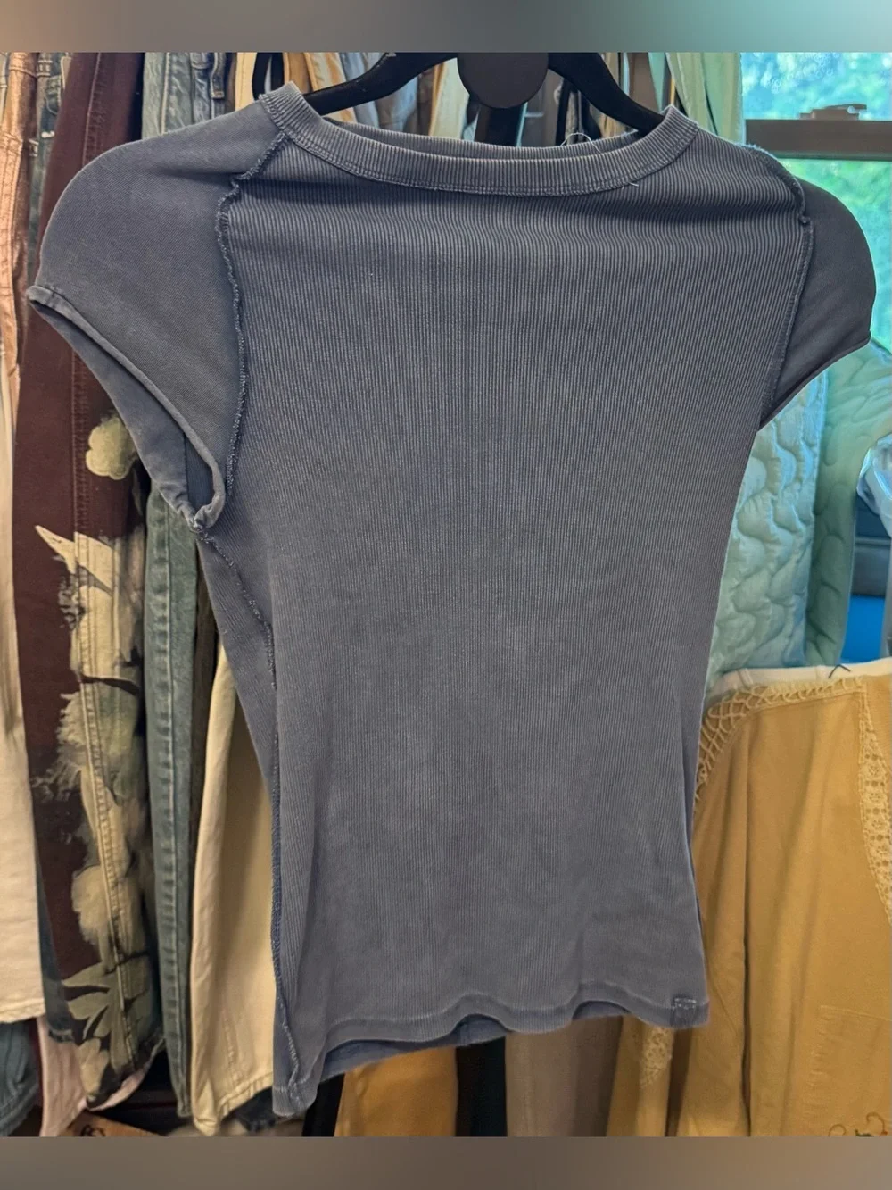 NWOT Free People We The Free Ever Had Tee - vintage indigo blue - Small